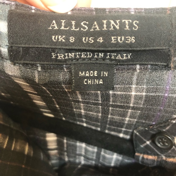 ALLSAINTS Sanko Prairie Dress 100% Silk - Picture 12 of 17